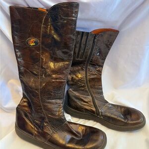 Women's Over-the-Knee Leather Boots in Dark Brown